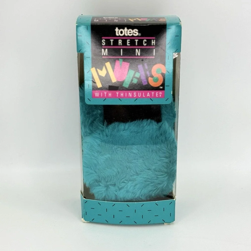 VTG 1991 Totes Mini Muffs Teal Faux Fur Earmuffs Thinsulate‎ Insulated Winter OS
